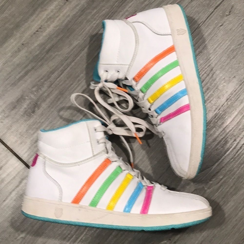 K-Swiss Varsity Rainbow Stripe Hi -Tops size 7